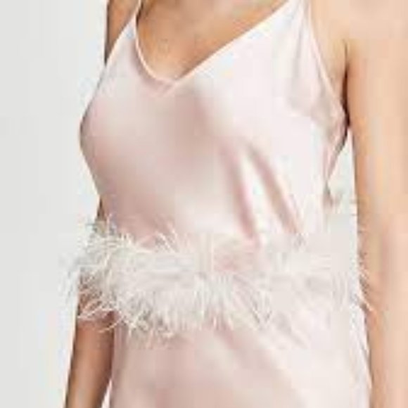 Loeffler Randall feather velvet belt, oyster NWT